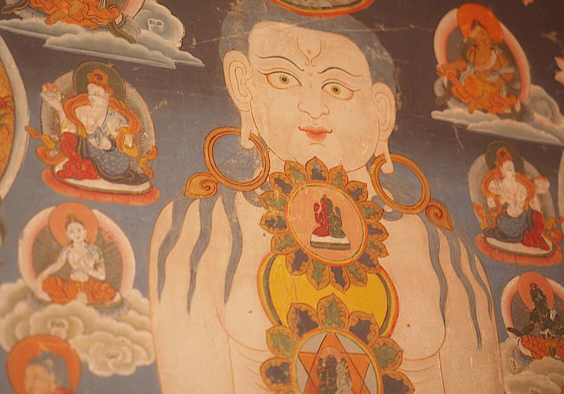 Buddha-Weekly-Body Manadala detail-Buddhism A body mandala from a Tangkha acquired from a San Francisco museum. It is most likely a body mandala in the Bon tradition.