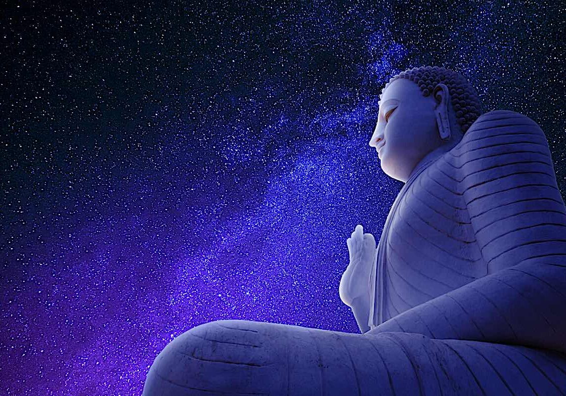 Buddha-Weekly-Buddha meditating universe stars-Buddhism Where can we find the Buddha? Buddha can be found in our own mindspace as we meditate on Buddha, Dharma and Sangha.