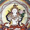 Chitachakra Wish-Granting White Tara with a rainbow aura of colors representing the five activities and protective tents.