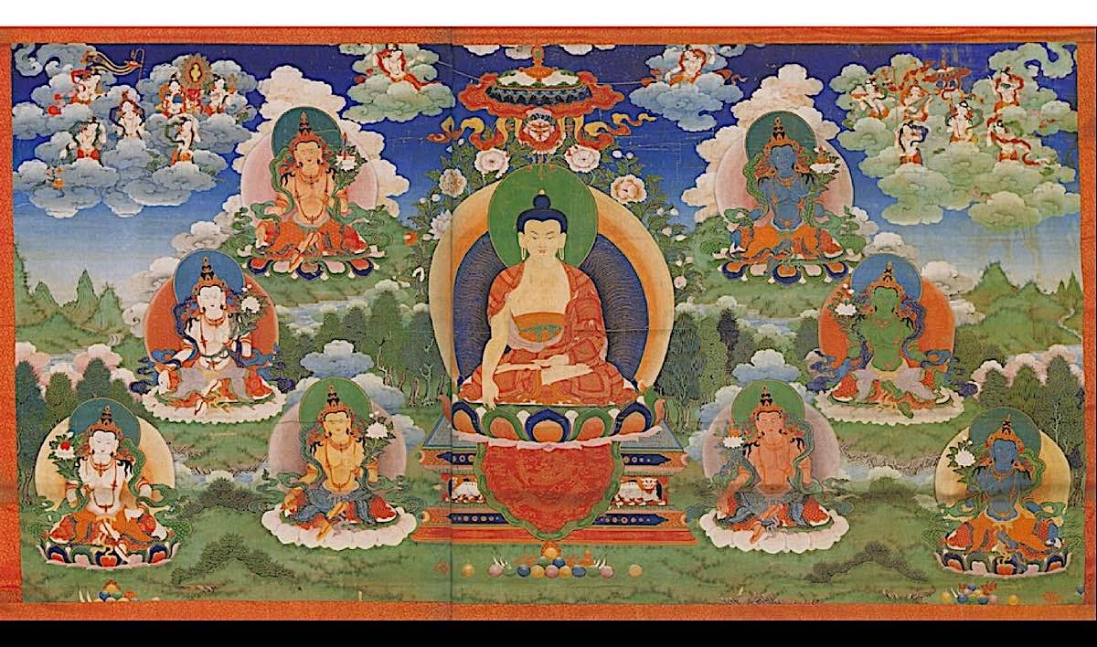 Buddha Weekly Eight Bodhisattvas surrounding Buddha Buddhism
