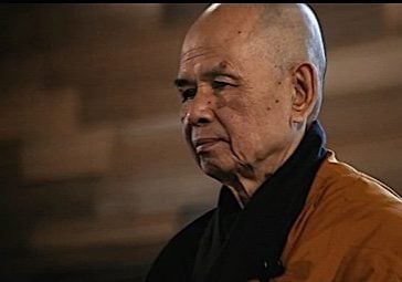 Buddha-Weekly-Thich Nhat Hanh Thay contemplative-Buddhism Thich Nhat Hanh contemplating. From the movie "Walk with me", releasing in 2017.