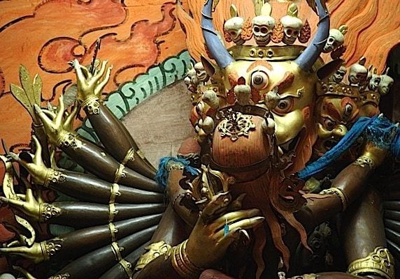 Buddha-Weekly-Yamantaka yabyum-Buddhism According to some accounts, one of the reasons then-President Richard Nixon denied aid to Tibet was an image of Yamantaka in union with his Wisdom Consort. The horns might have been too much for that era, but equally the "sex" played a role.