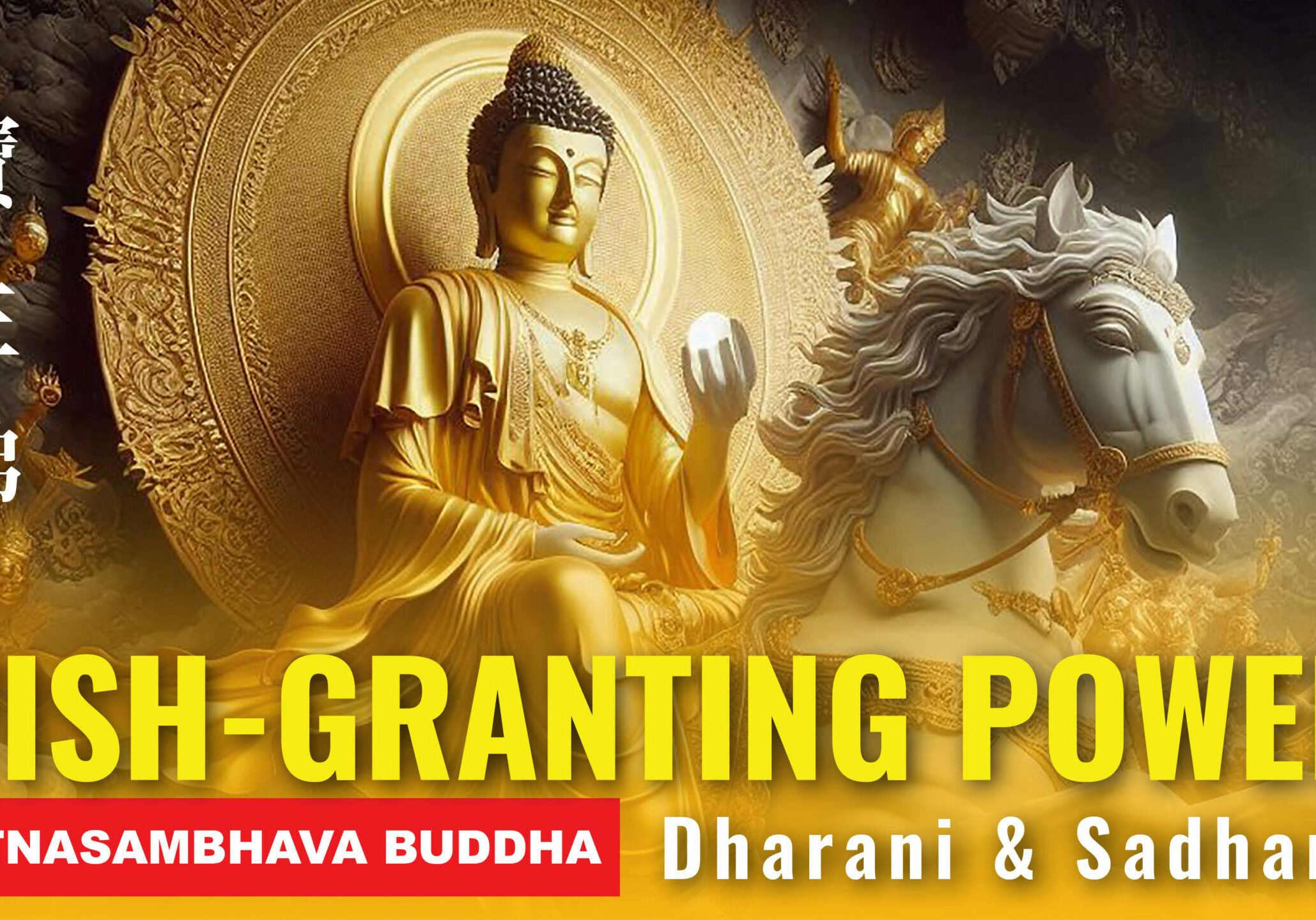 RATNASAMBHAVA BUDDHA B Thumnail for video: Ratnasambhava, the Wish-Granting Buddha -- video: Dharani, mantra, sadhana.