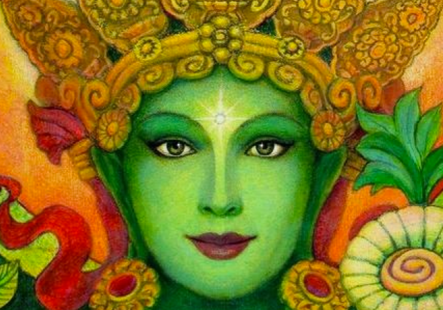 Green Tara beautiful face Green Tara beautiful face