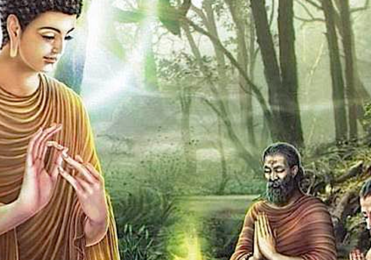 Shakyamuni Buddha Teaches the Eightfold Path Buddha's first teaching was on the Four Noble Truths and the Eightfold Path.